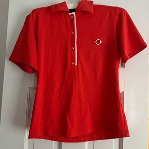 Sportalm Red/Orange Polo Shirt with Button Detail